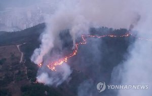 韩国多地发生森林火灾 造成1人死亡10余人受伤