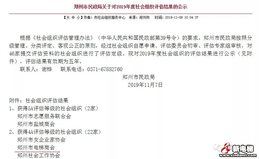 郑州市电梯商会荣获4A级社会组织称号(图1)
