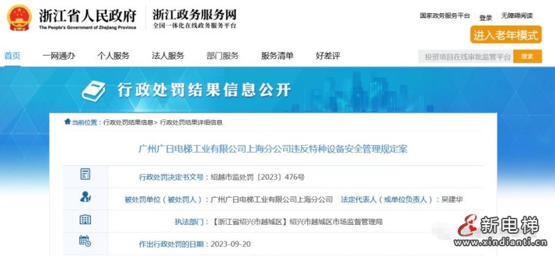 无视总局的抽查隐患告知书，“一意孤行”广日电梯被罚！