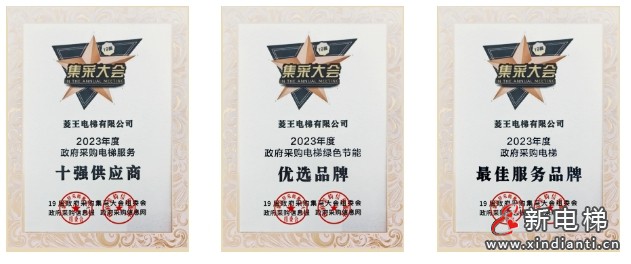 连续三届！菱王电梯荣膺“2023年政府采购电梯服务十强供应商”等称号！(图2)
