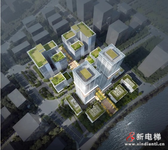 23台康力4m/s高速梯！杭州廊湾科创中心双子楼(图6)