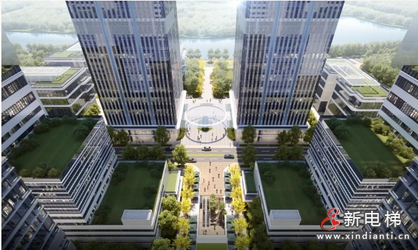 23台康力4m/s高速梯！杭州廊湾科创中心双子楼(图4)