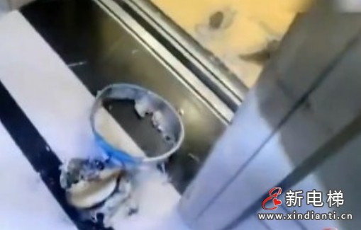 电梯消防常识，苏州某人将着火的垃圾桶扔进了电梯里