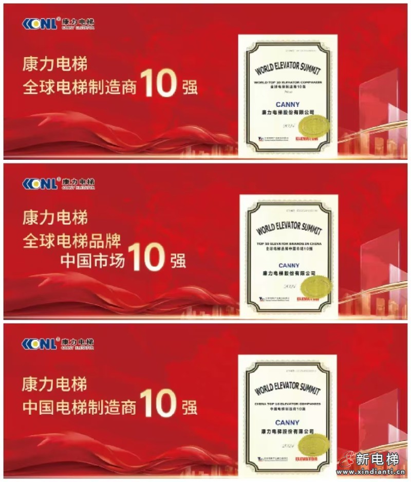 非凡成就！康力电梯连登“全球电梯制造商10强”等三榜