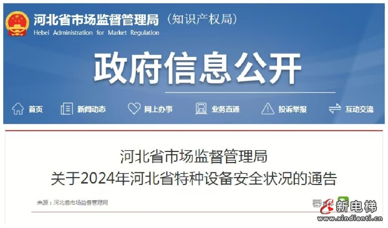 河北发布2024年全省特种设备安全状况：全省有电梯523715台，2024年未发生电梯事故…