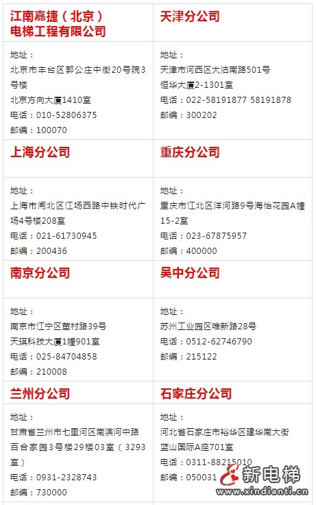 苏州江南嘉捷电梯有限公司服务理念和服务网络(图2)