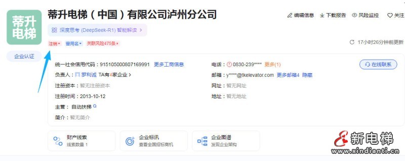 蒂升电梯整合四川业务：泸州分公司注销，成都接管川藏区