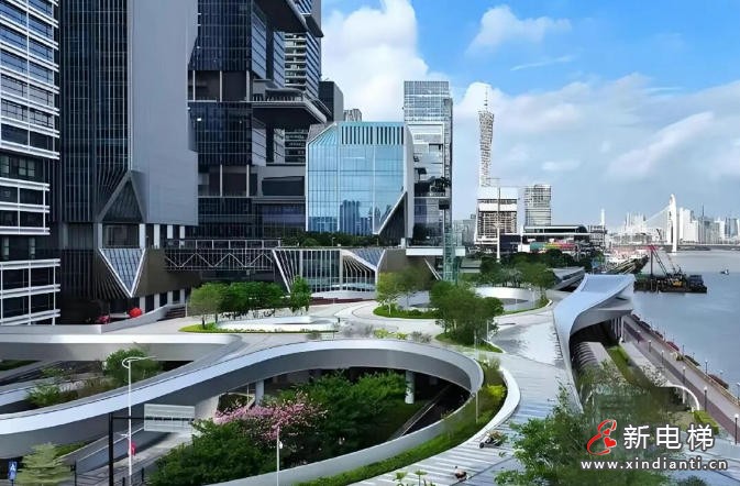 广州首个“空中花园”式立体交通综合体，康力电梯!