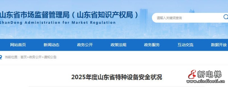 山东省发布2025年全省特种设备安全状况 其中在用电梯884379台