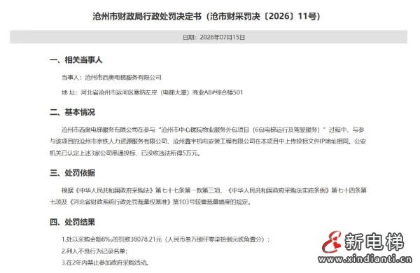 河北沧州三企业因电梯服务项目串标被罚 最高2年禁入政府采购(图2) ScreenShot_2026-07-22_165135_772