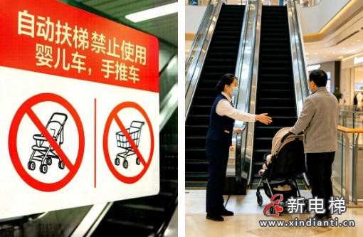 商场扶梯婴儿车滚落险情频发 市监部门提醒：婴儿车严禁搭乘自动扶梯