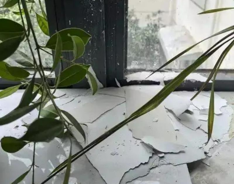 加装电梯刚满两年 没想到一下暴雨 电梯厅里就漏成“水帘洞”!